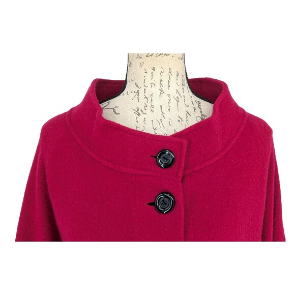 Fuchsia Bolero Jacket 100% Wool LARGE Preppy Academia ANNE KLEIN Wide 3/4 Sleeve - Picture 6 of 10